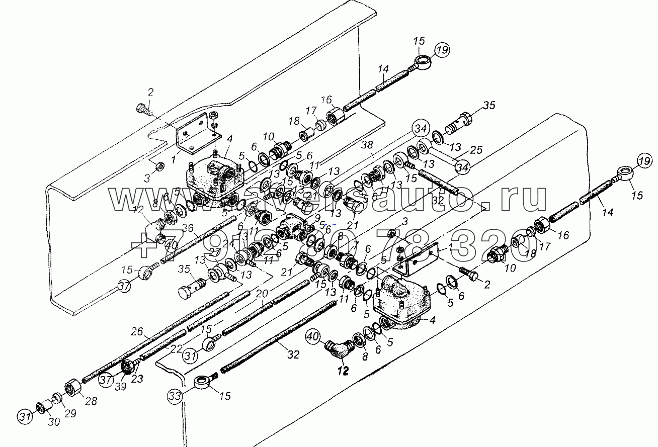 Установка ускорительных и двухмагистрального клапанов МАЗ-64226